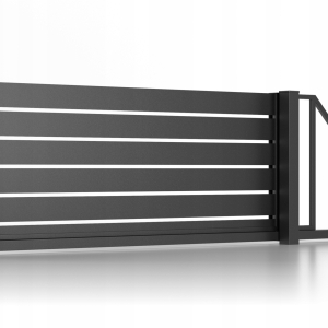 Brama przesuwna wjazdowa aluminiowa samonośna kolekcja linea 300 x 150 cm