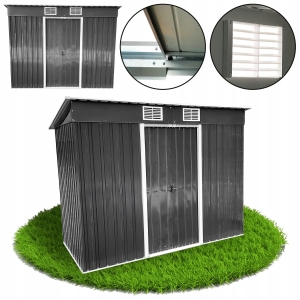 DOMEK METALOWY OGRODOWY WIATA SZOPA BLASZAK NA NARZĘDZIA 131x238x181 DM1002