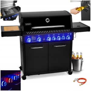 Grill gazowy Ogrodowy ŻELIWNY nierdzewny 5+2 Yoer 24,65 kW +szafka na butlę